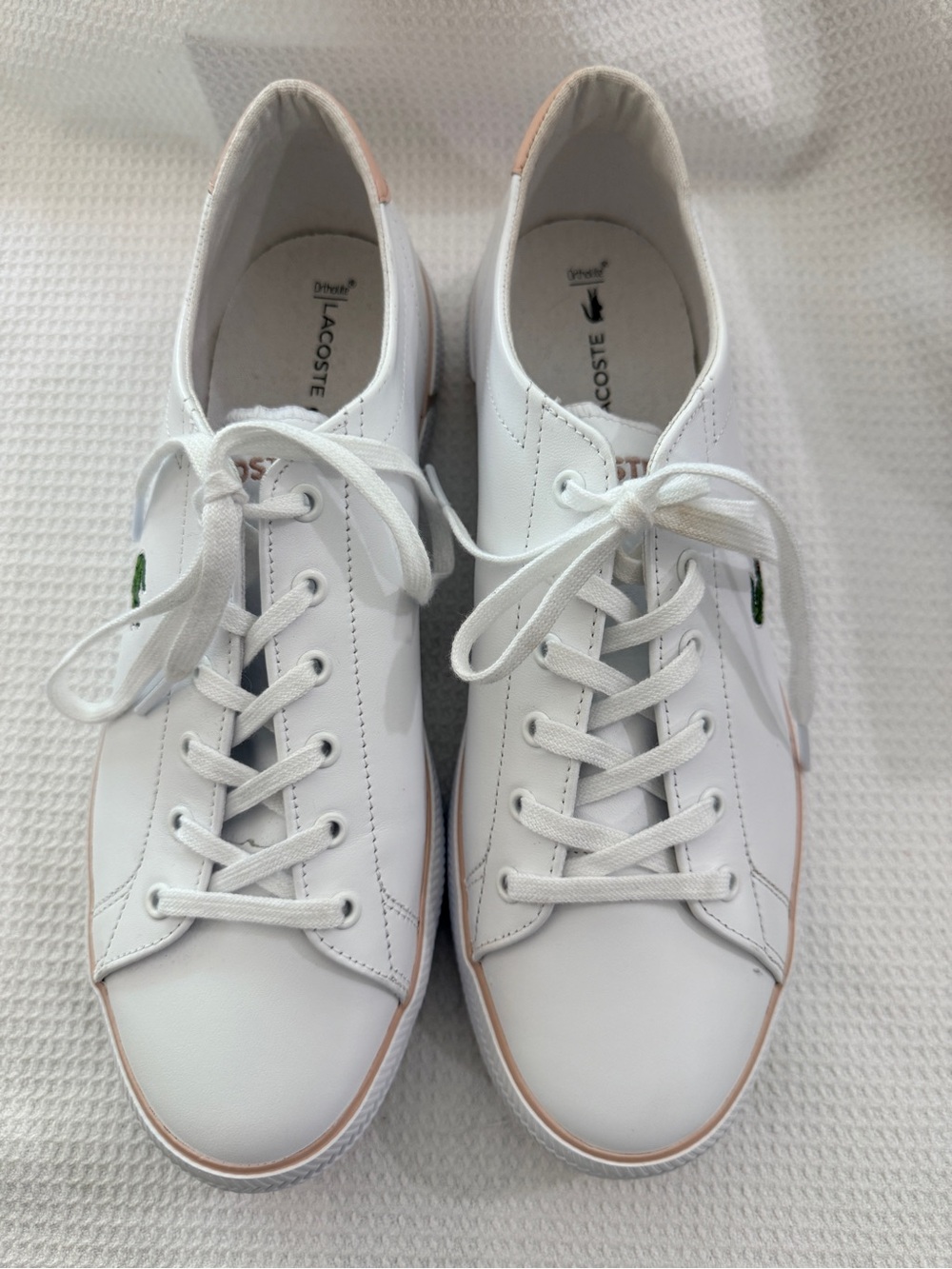 Lacoste Women’s Gripshot BL White Light Pink Sneakers Size 10 NWOT
